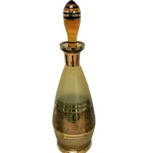 Vintage Gold Czech Bohemia Glass Decanter